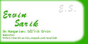 ervin sarik business card